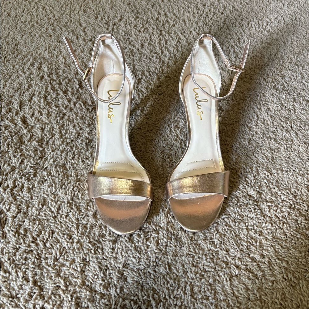 Love Gold Heels with Transparent Straps